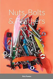 Nuts, bolts, and colorful feathers cover