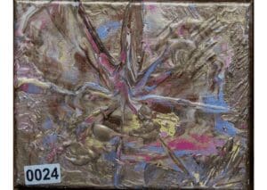 Colorful abstract painting with flowing textures.
