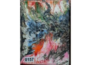 Colorful abstract painting with dynamic brush strokes.